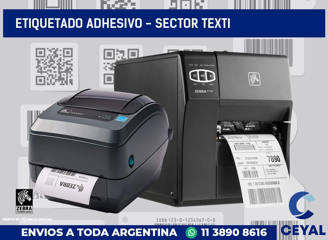 Etiquetado adhesivo - sector texti