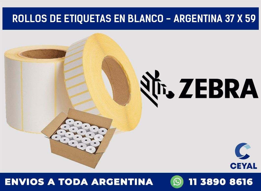 Rollos de etiquetas en blanco - Argentina 37 x 59