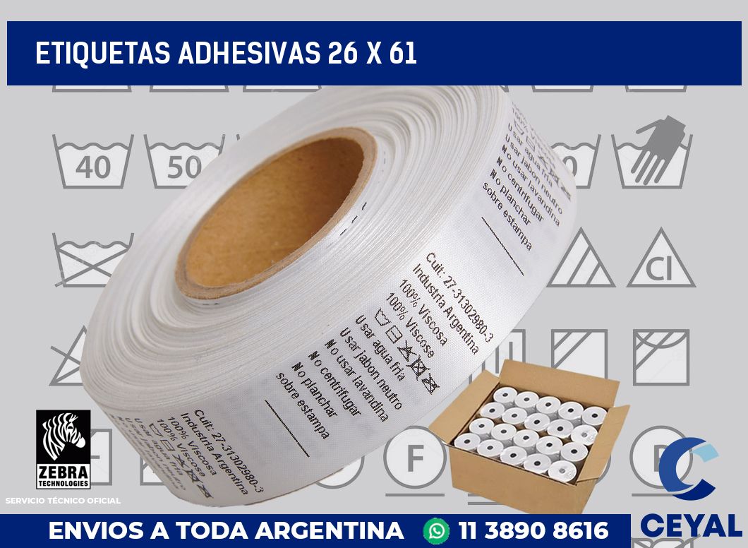 etiquetas adhesivas 26 x 61