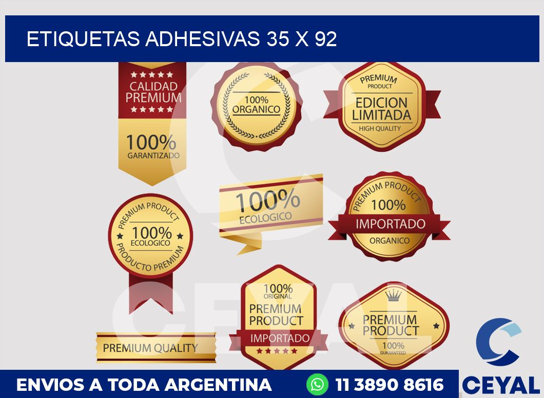 etiquetas adhesivas 35 x 92