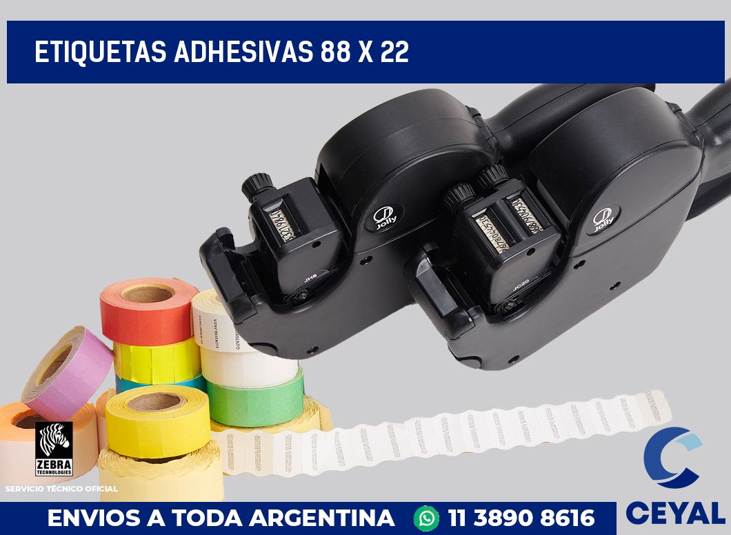 etiquetas adhesivas 88 x 22