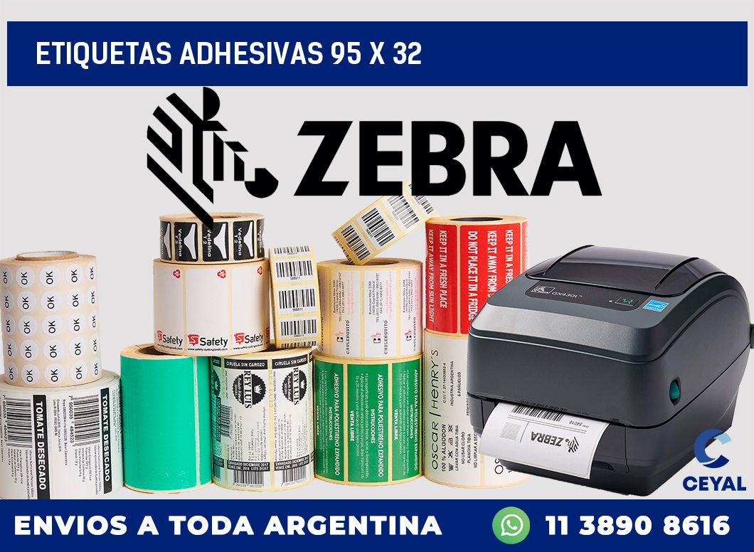 etiquetas adhesivas 95 x 32