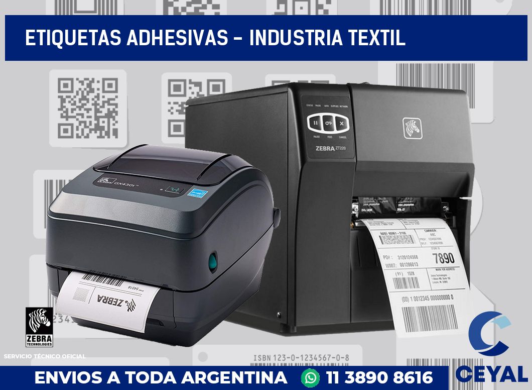 etiquetas adhesivas - Industria textil