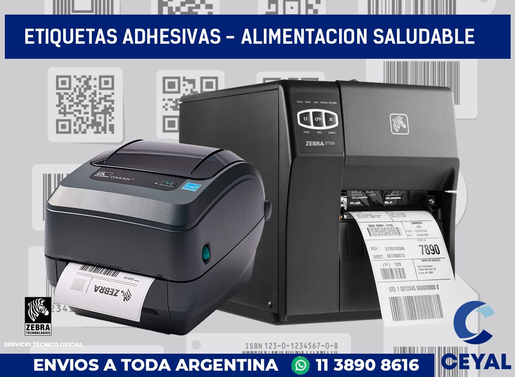 etiquetas adhesivas - alimentacion saludable