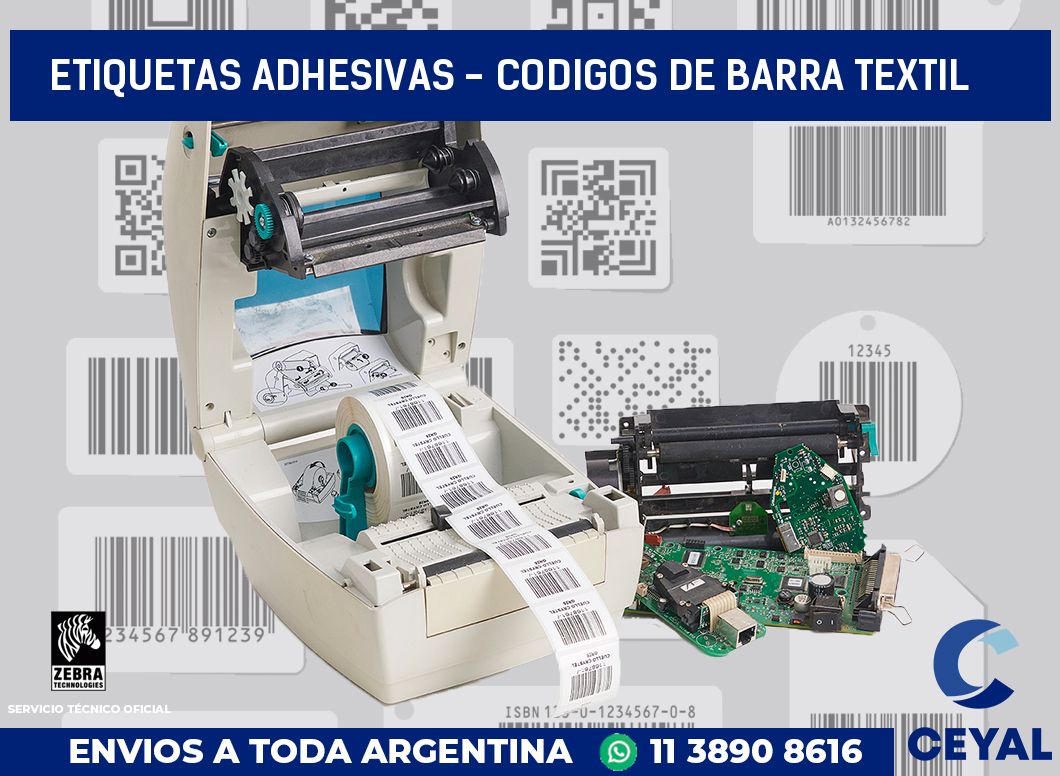 etiquetas adhesivas - codigos de barra textil