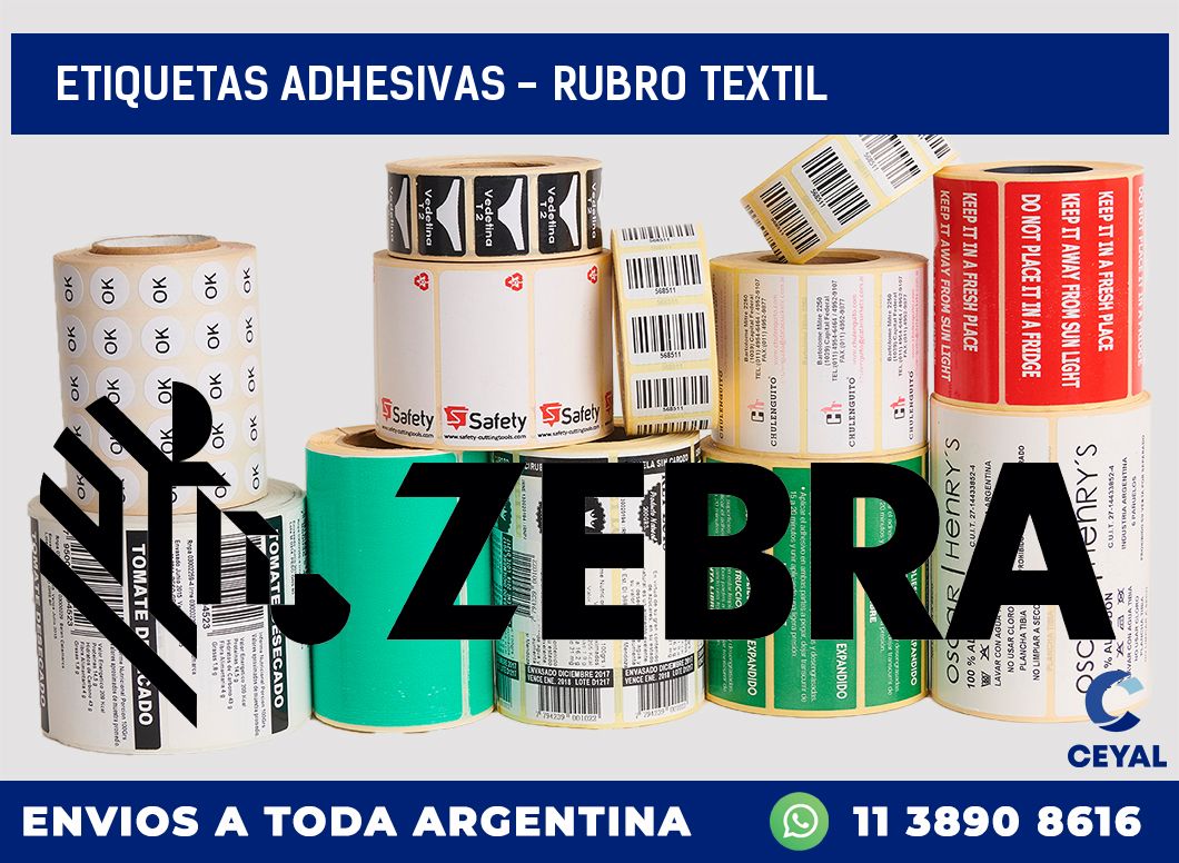 etiquetas adhesivas - rubro textil