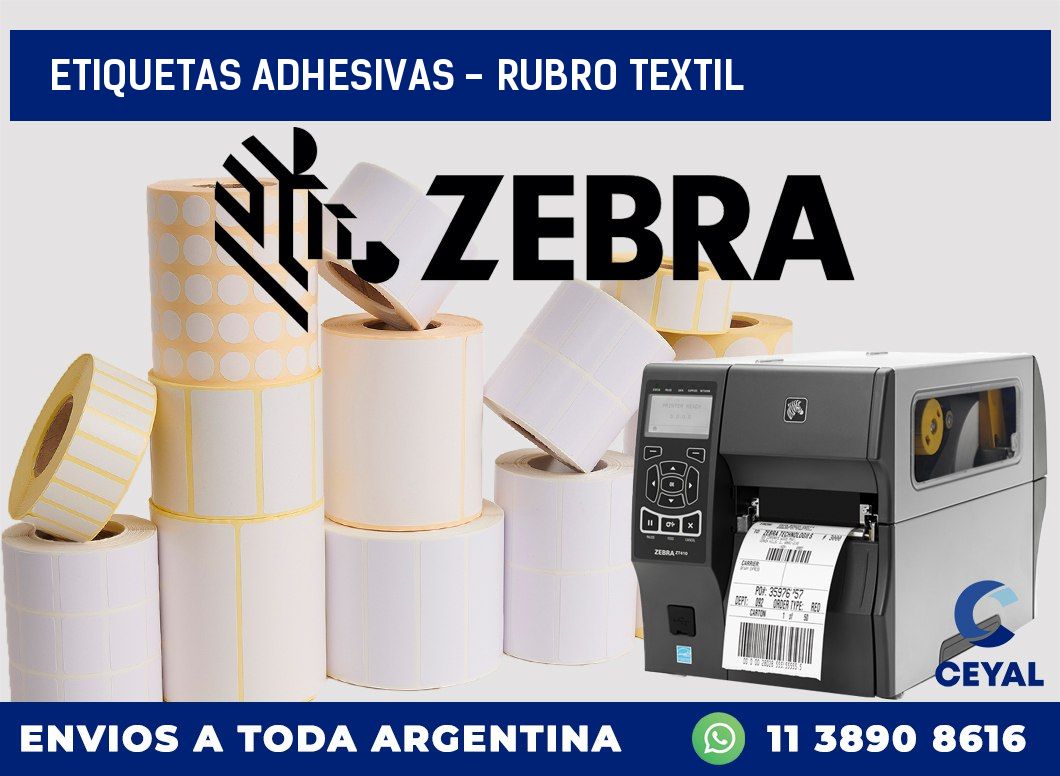 etiquetas adhesivas - rubro textil