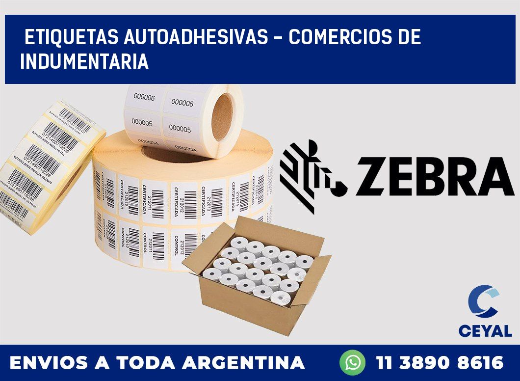 etiquetas autoadhesivas - Comercios de indumentaria