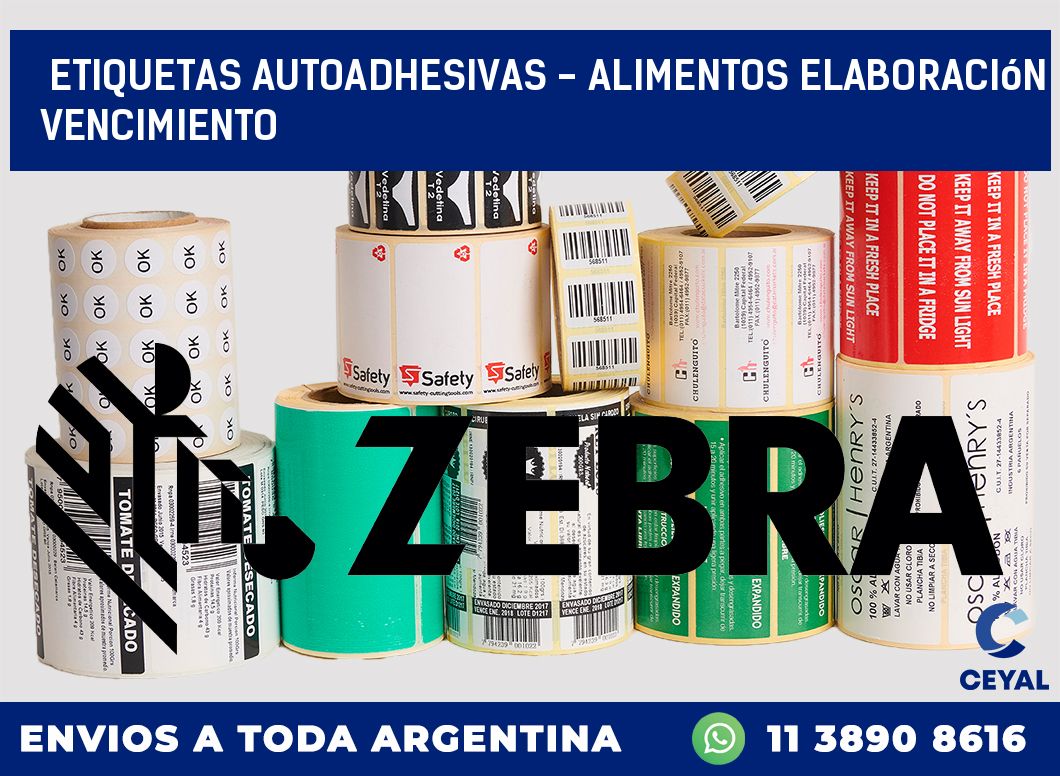 etiquetas autoadhesivas - alimentos elaboración vencimiento