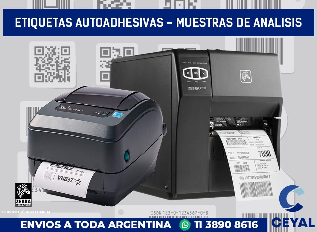 etiquetas autoadhesivas - muestras de analisis