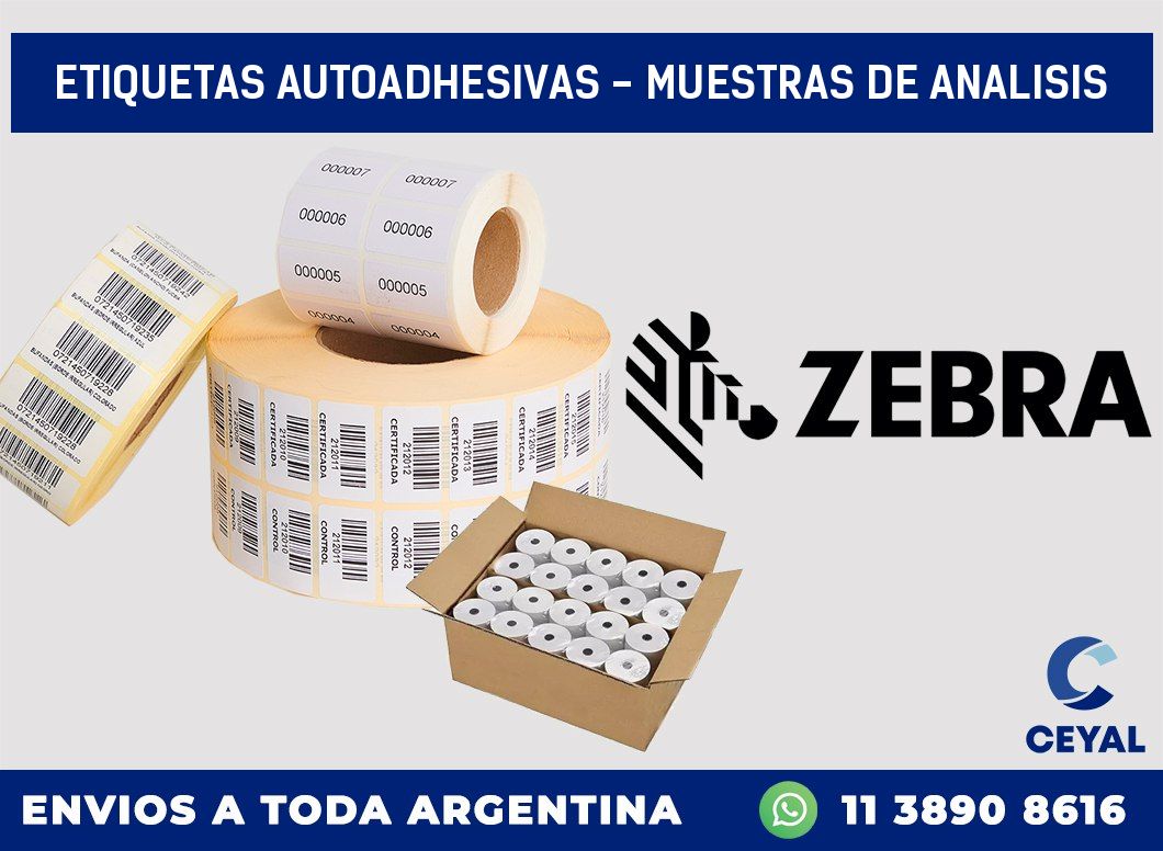 etiquetas autoadhesivas - muestras de analisis