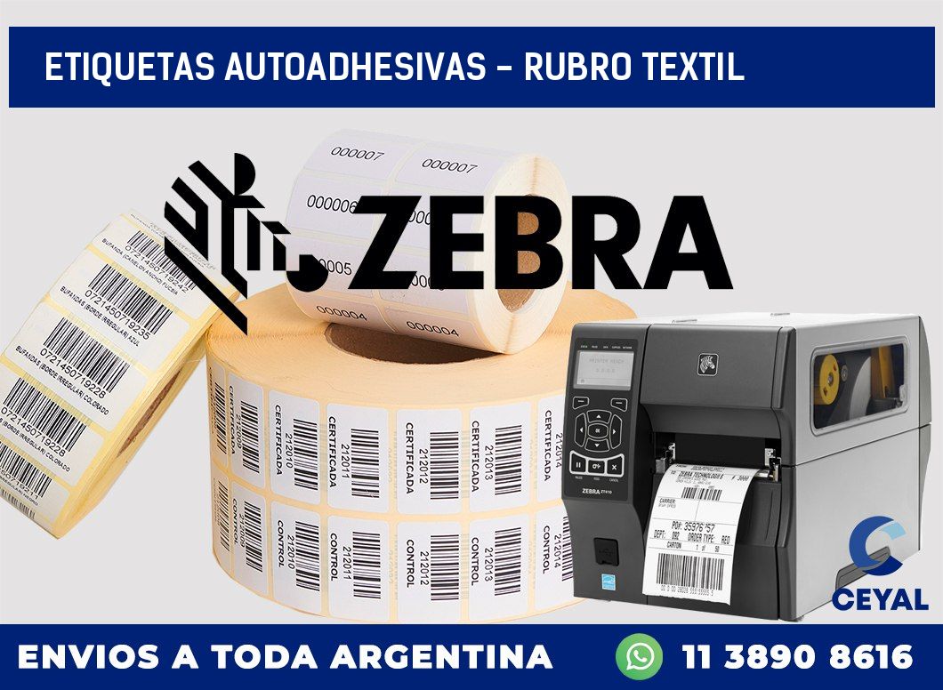 etiquetas autoadhesivas - rubro textil