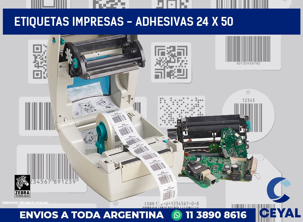 etiquetas impresas - Adhesivas 24 x 50