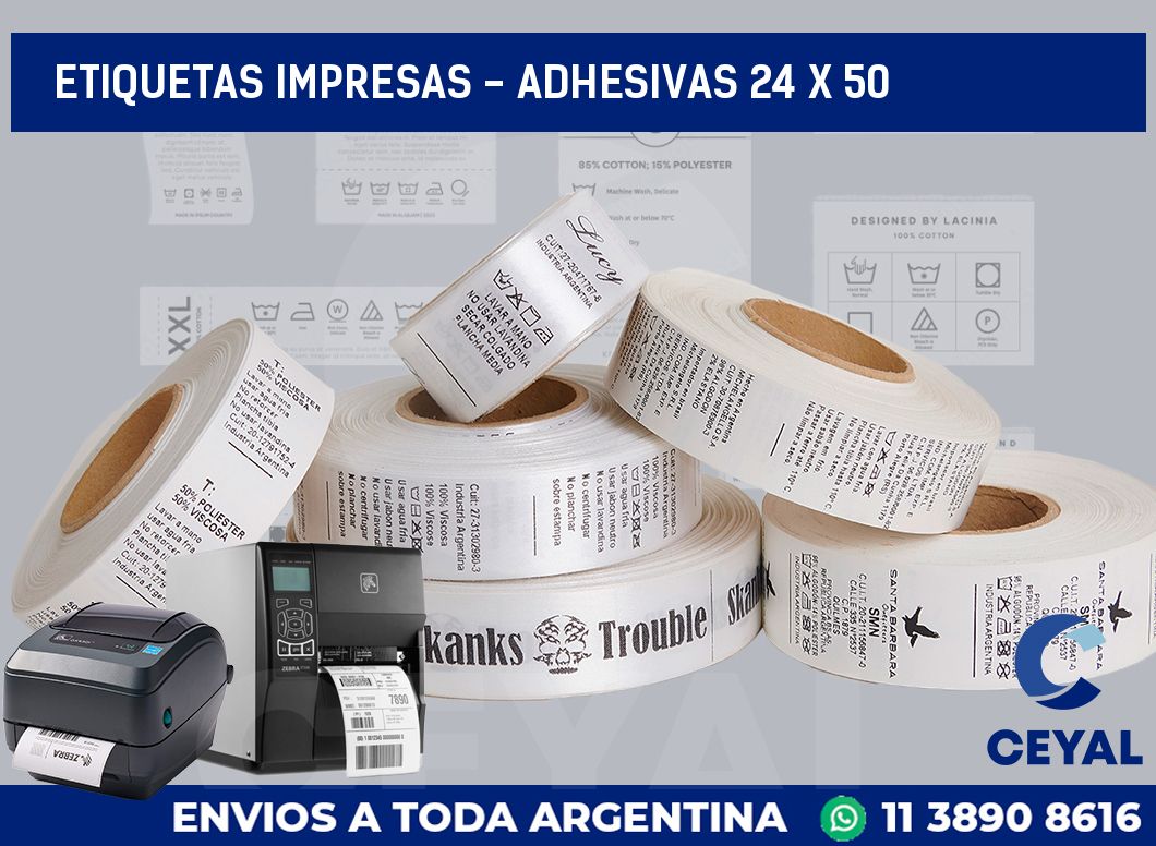 etiquetas impresas - Adhesivas 24 x 50