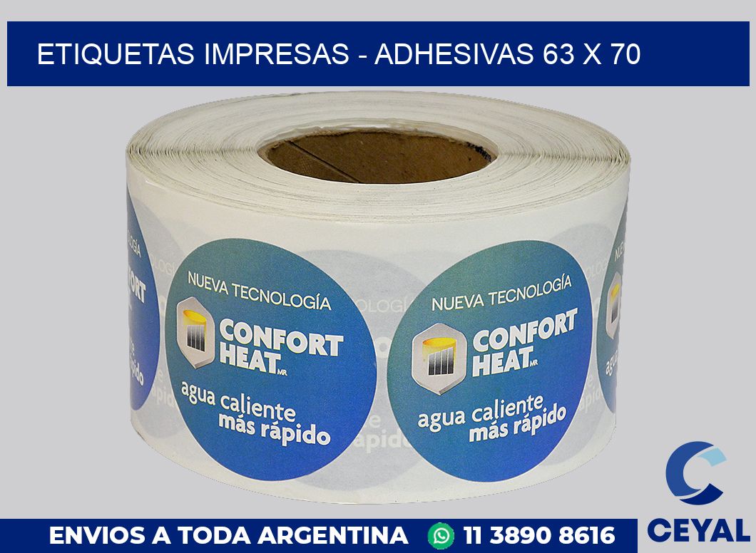 etiquetas impresas – Adhesivas 63 x 70