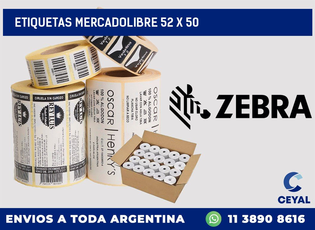 etiquetas mercadolibre 52 x 50