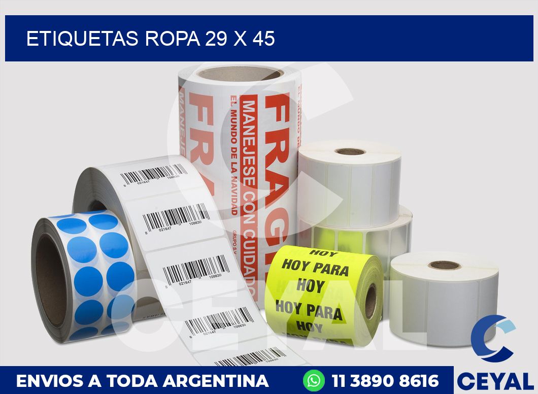 etiquetas ropa 29 x 45