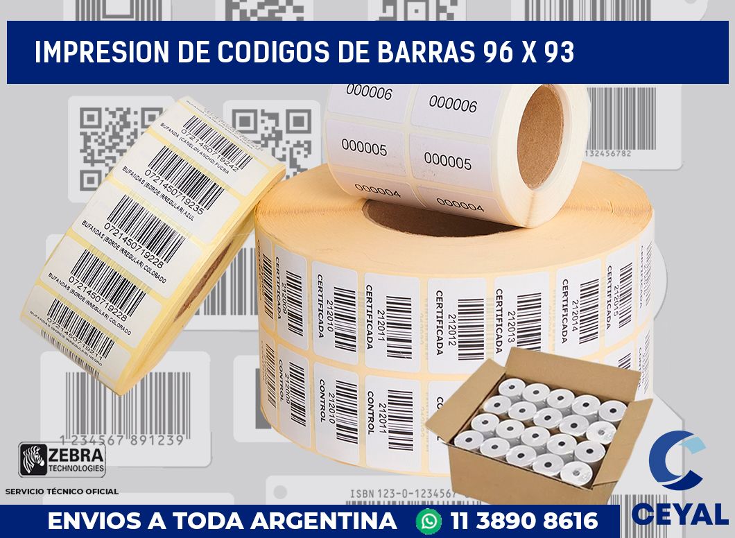 impresion de codigos de barras 96 x 93