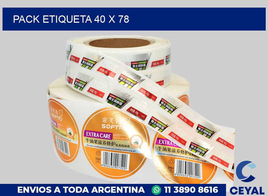 pack etiqueta 40 x 78