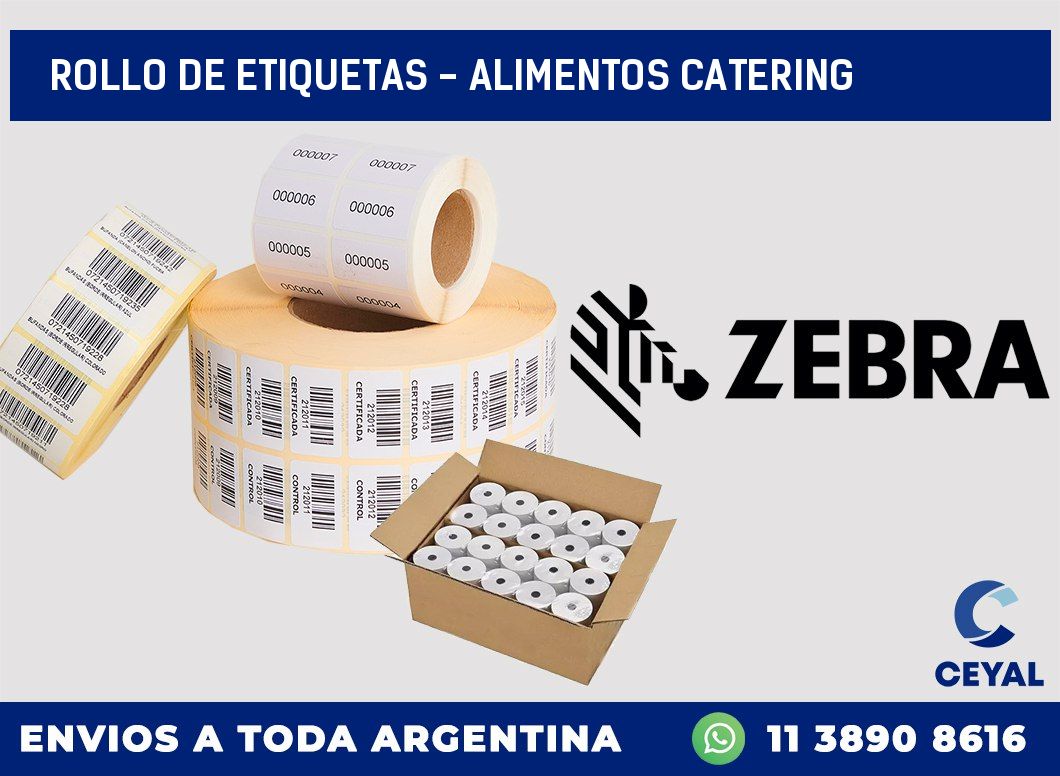 rollo de etiquetas - alimentos catering