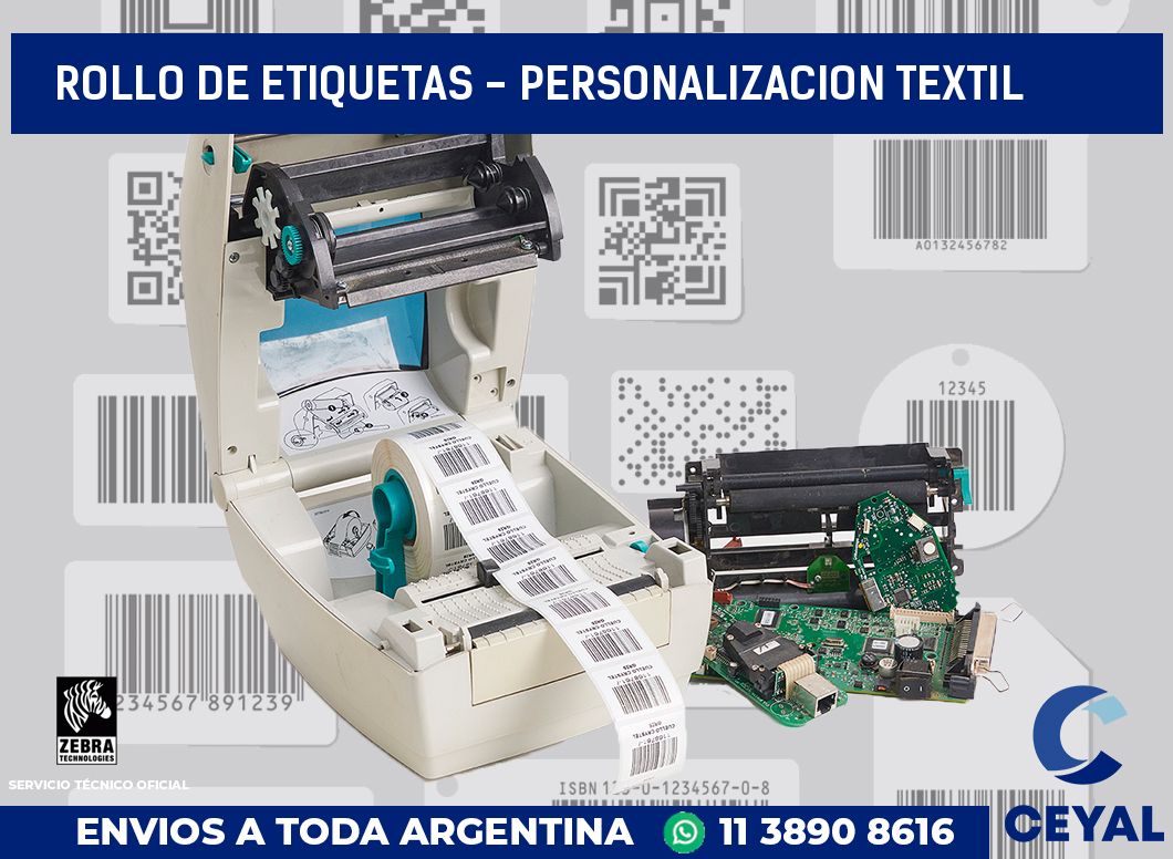 rollo de etiquetas - personalizacion textil