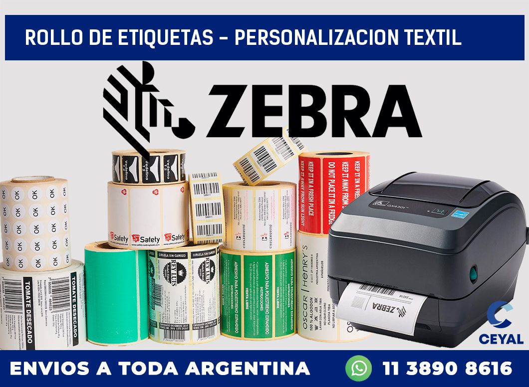 rollo de etiquetas - personalizacion textil