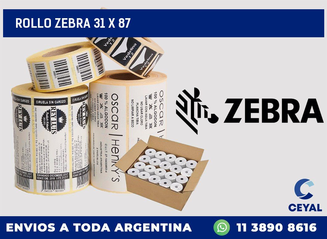 rollo zebra 31 x 87