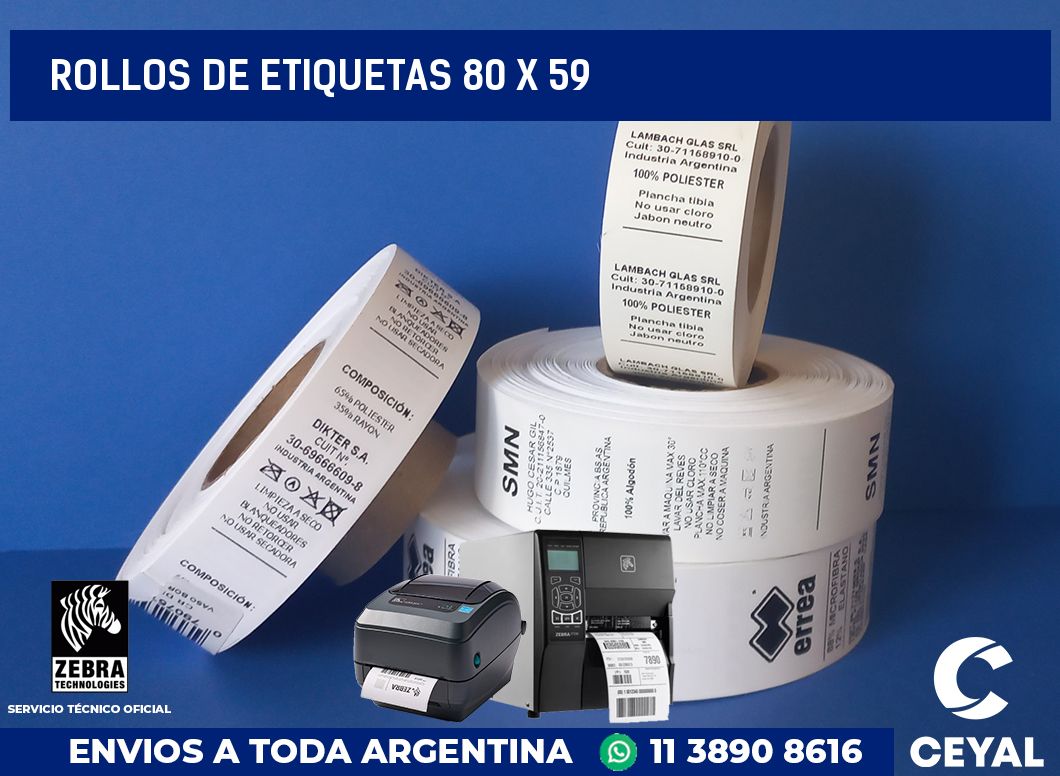 rollos de etiquetas 80 x 59