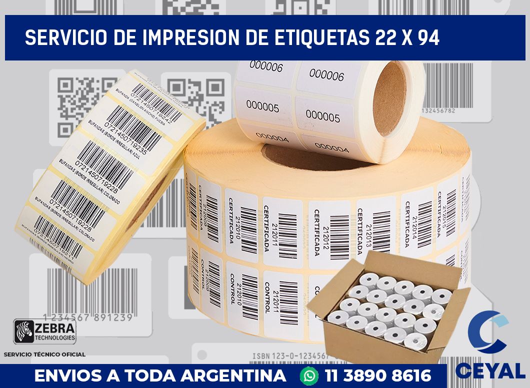 servicio de impresion de etiquetas 22 x 94