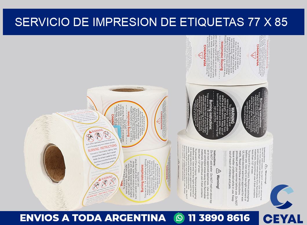 servicio de impresion de etiquetas 77 x 85