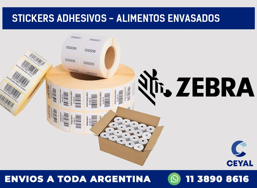 stickers adhesivos - alimentos envasados