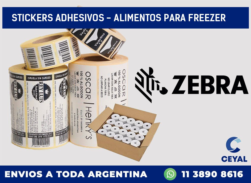 stickers adhesivos - alimentos para freezer