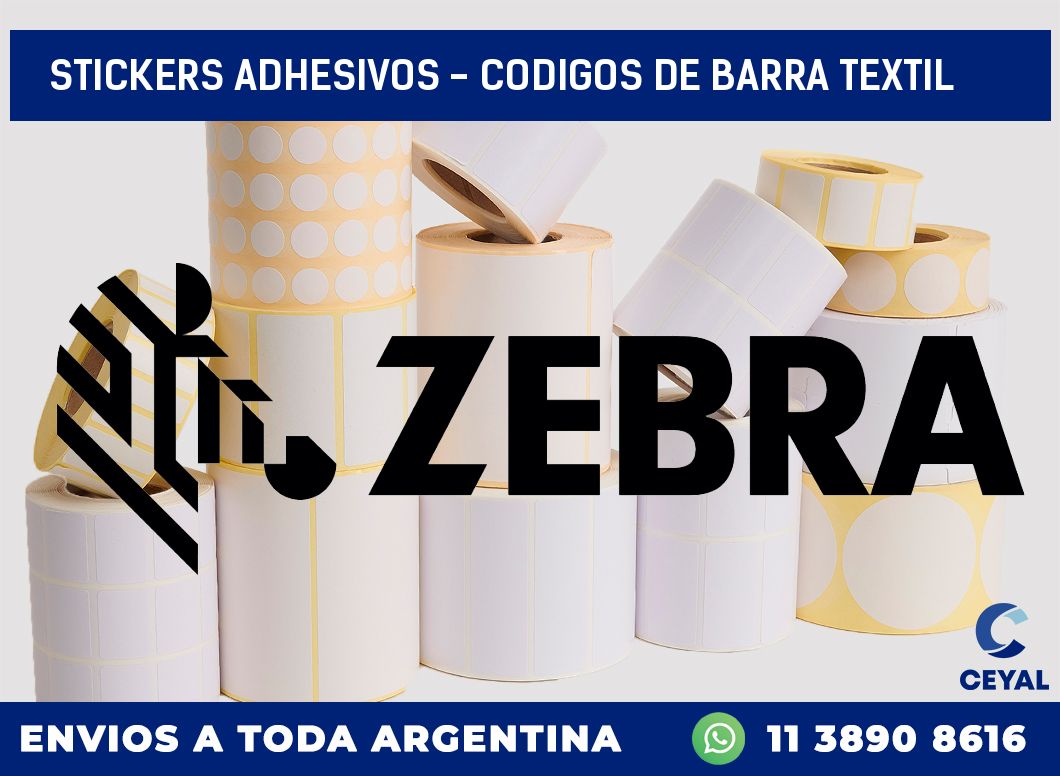 stickers adhesivos - codigos de barra textil