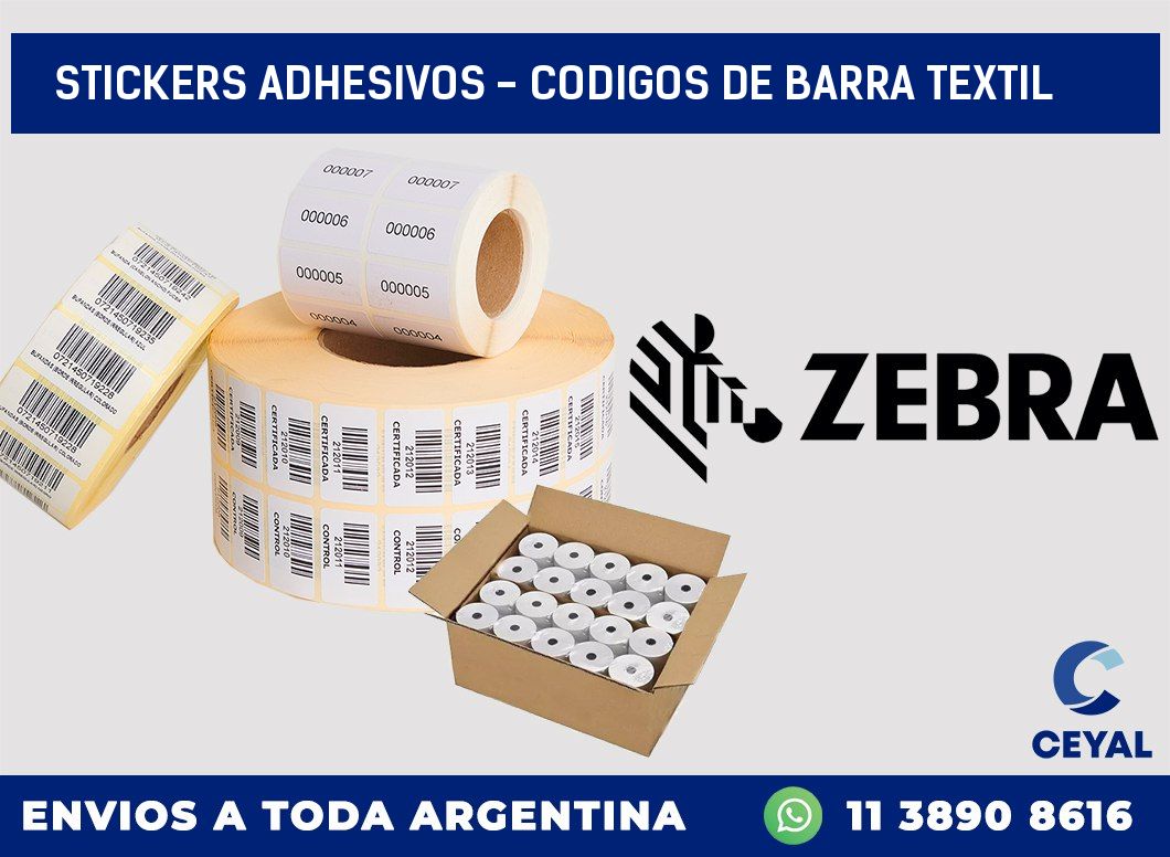 stickers adhesivos - codigos de barra textil