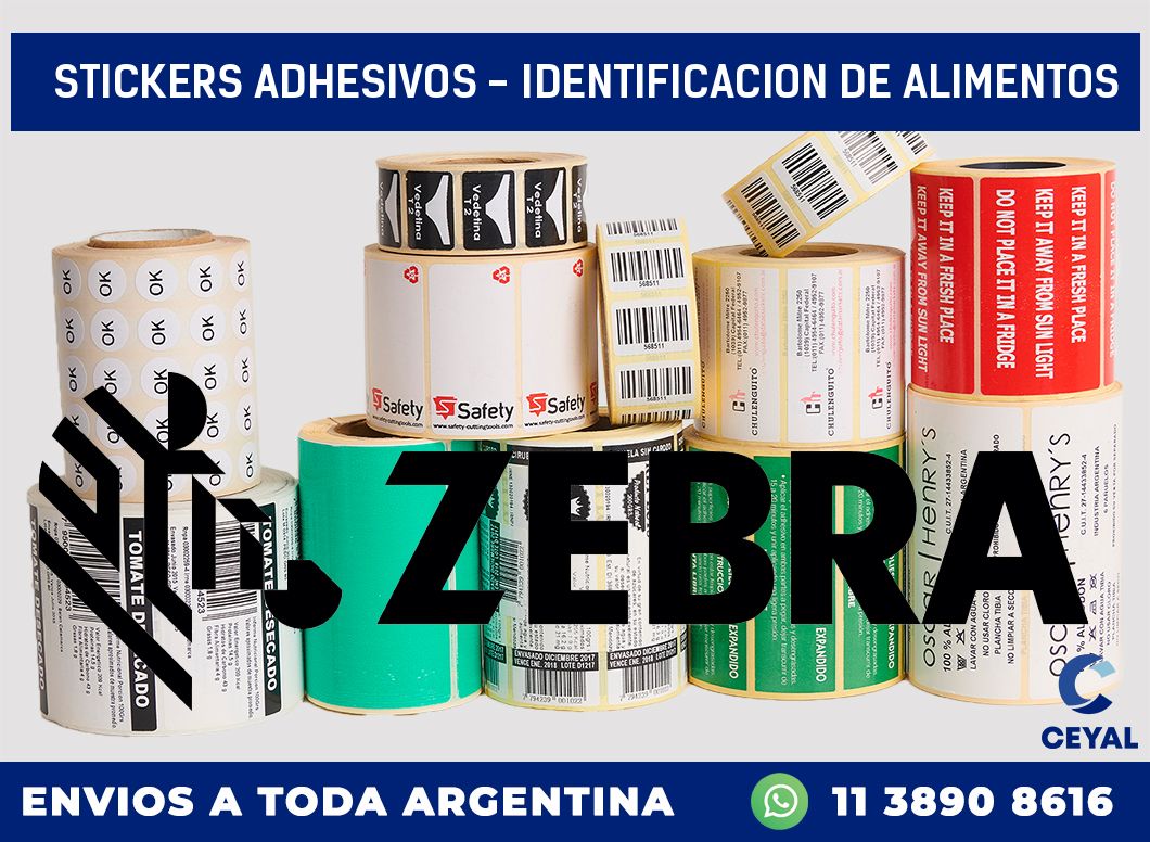 stickers adhesivos – identificacion de alimentos