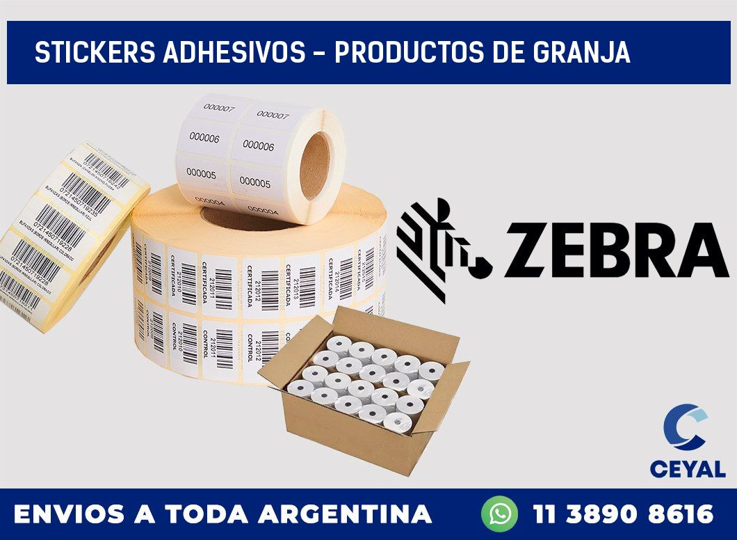 stickers adhesivos - productos de granja