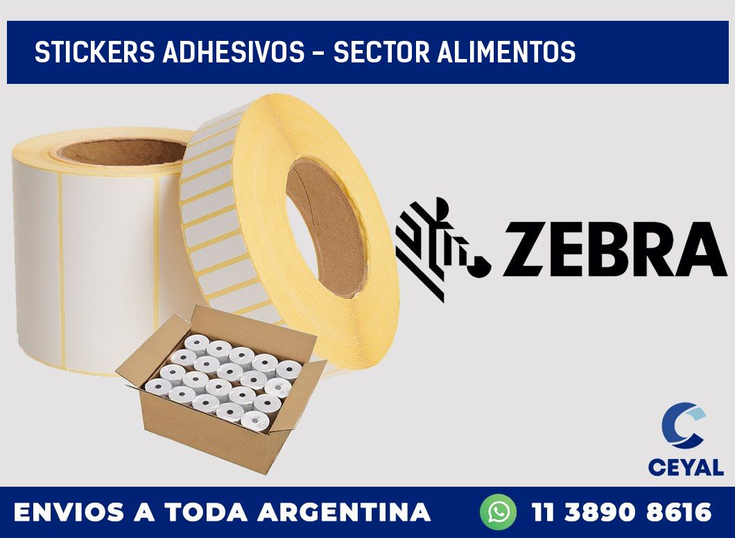 stickers adhesivos - sector alimentos