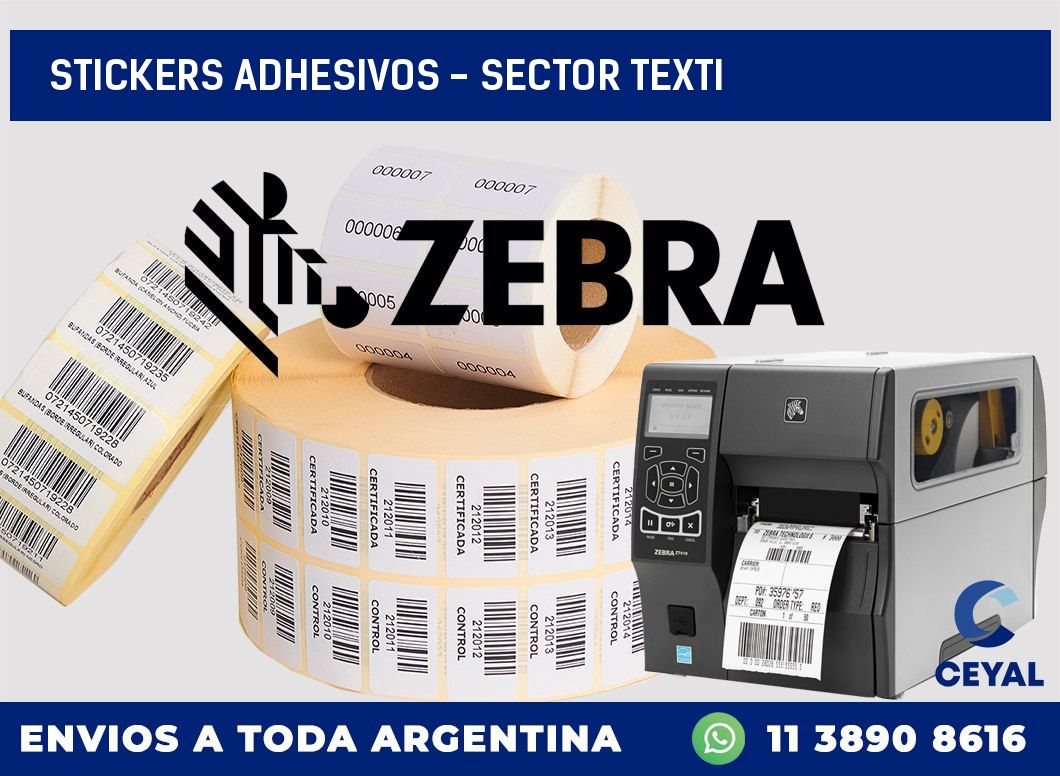 stickers adhesivos - sector texti