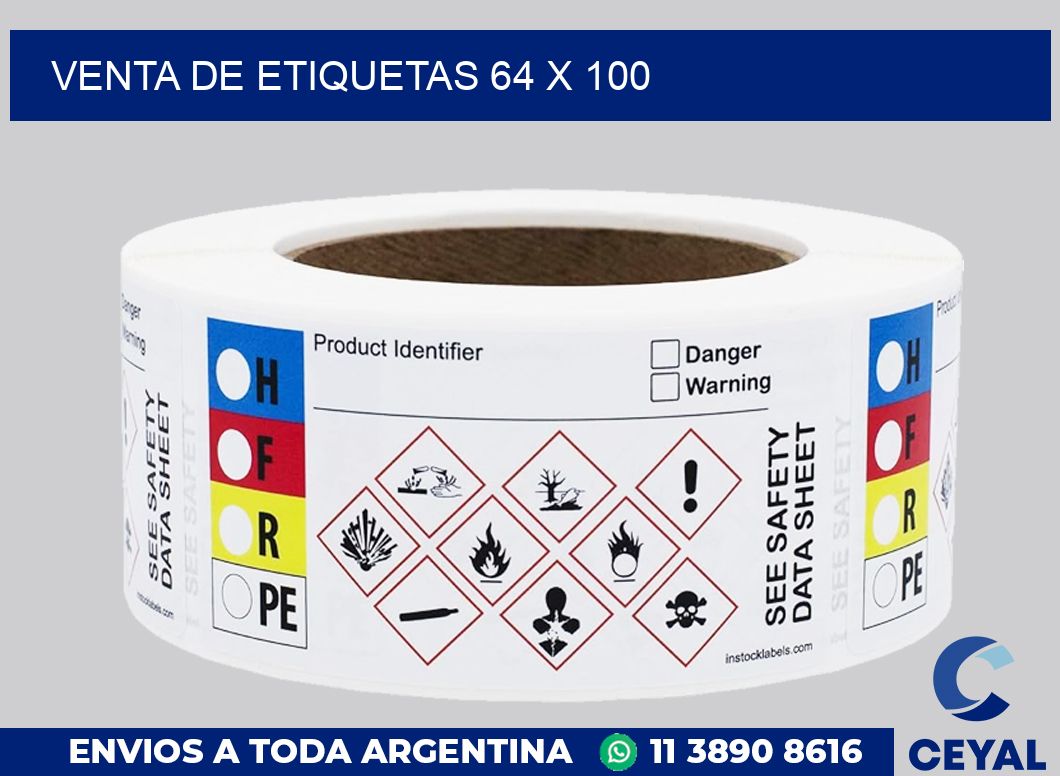 venta de etiquetas 64 x 100