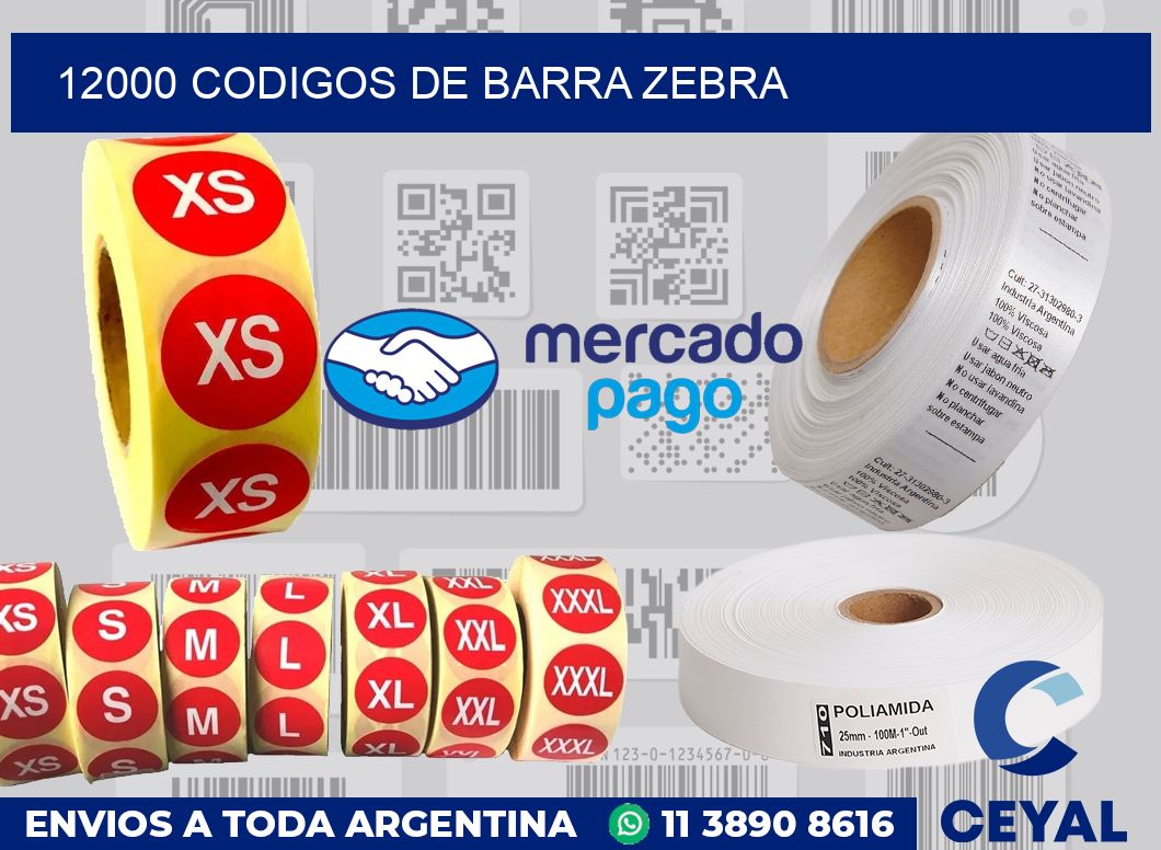 12000 Codigos de barra Zebra