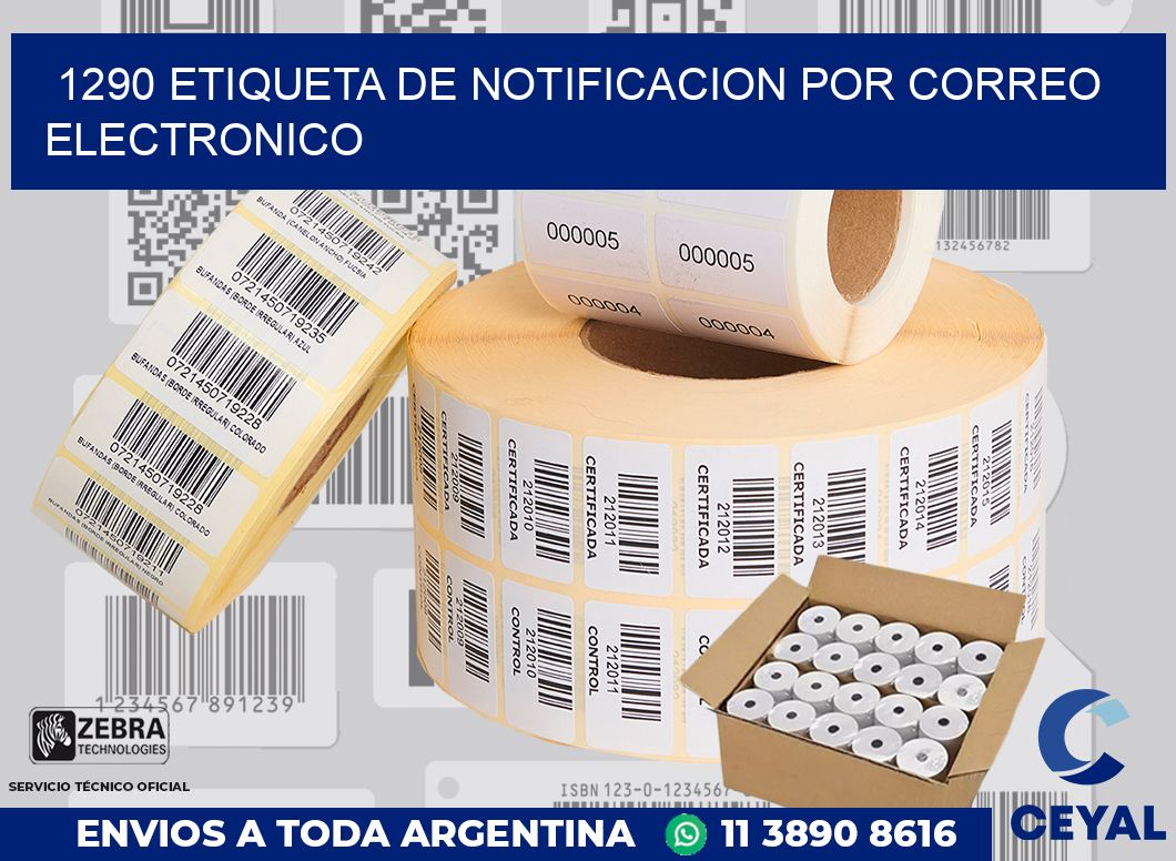 1290 Etiqueta de notificacion por correo electronico