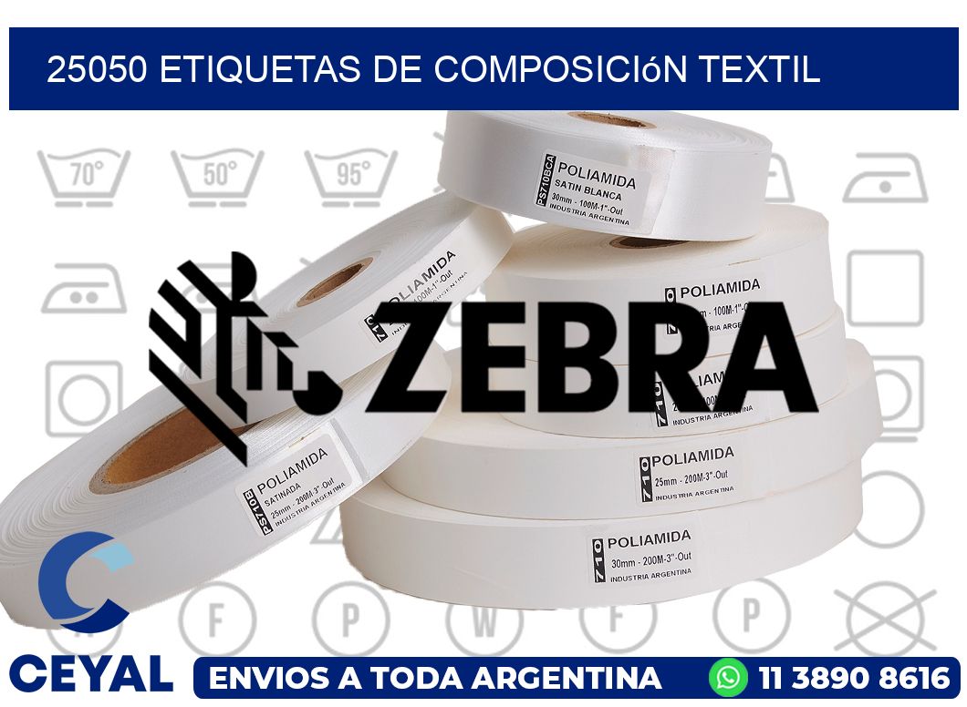 25050 Etiquetas de composición textil