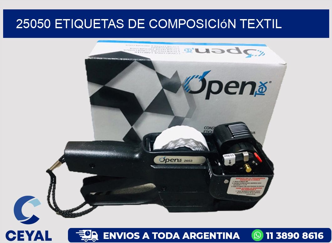 25050 Etiquetas de composición textil