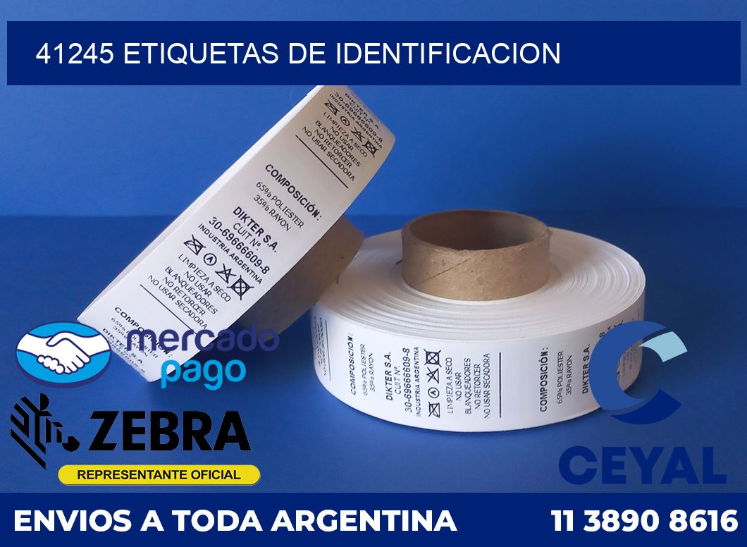 41245 Etiquetas de identificacion