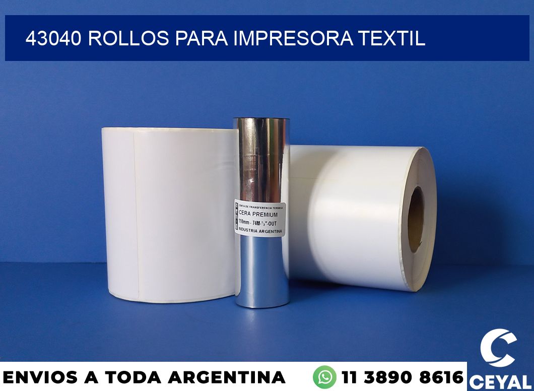 43040 rollos para impresora textil