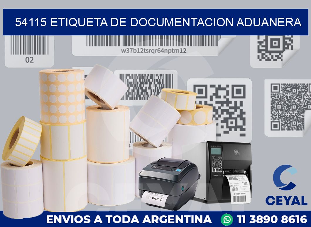 54115 Etiqueta de documentacion aduanera