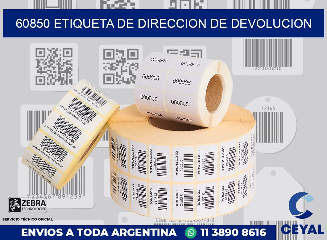 60850 Etiqueta de direccion de devolucion