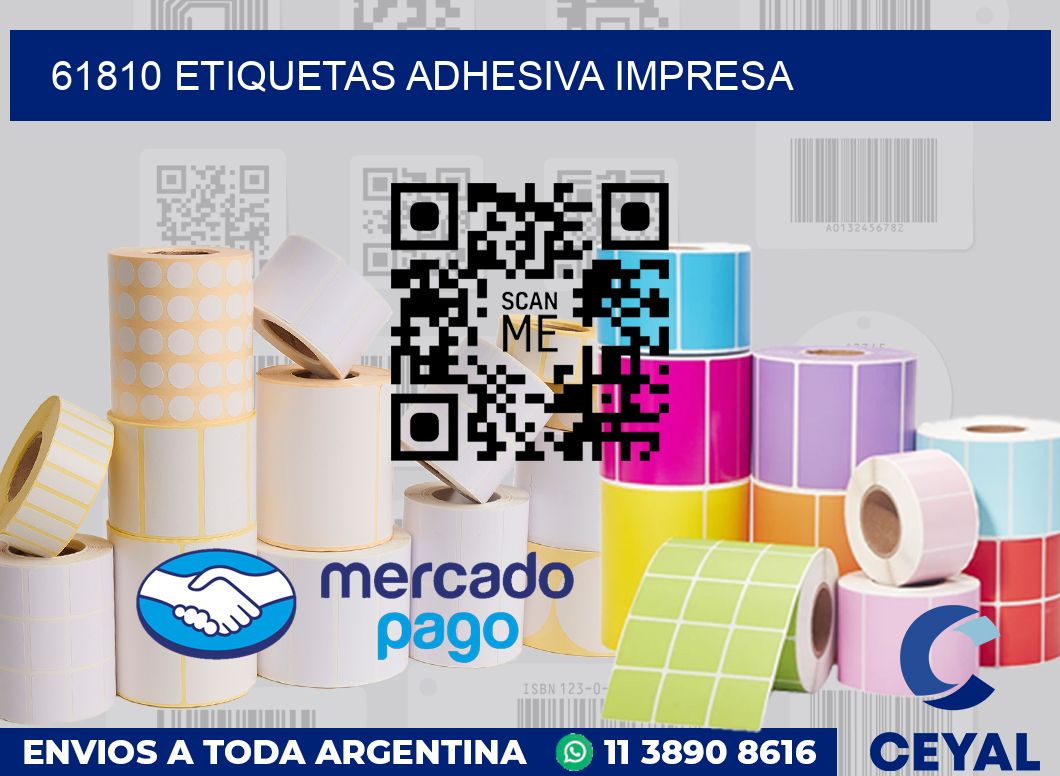 61810 etiquetas adhesiva impresa