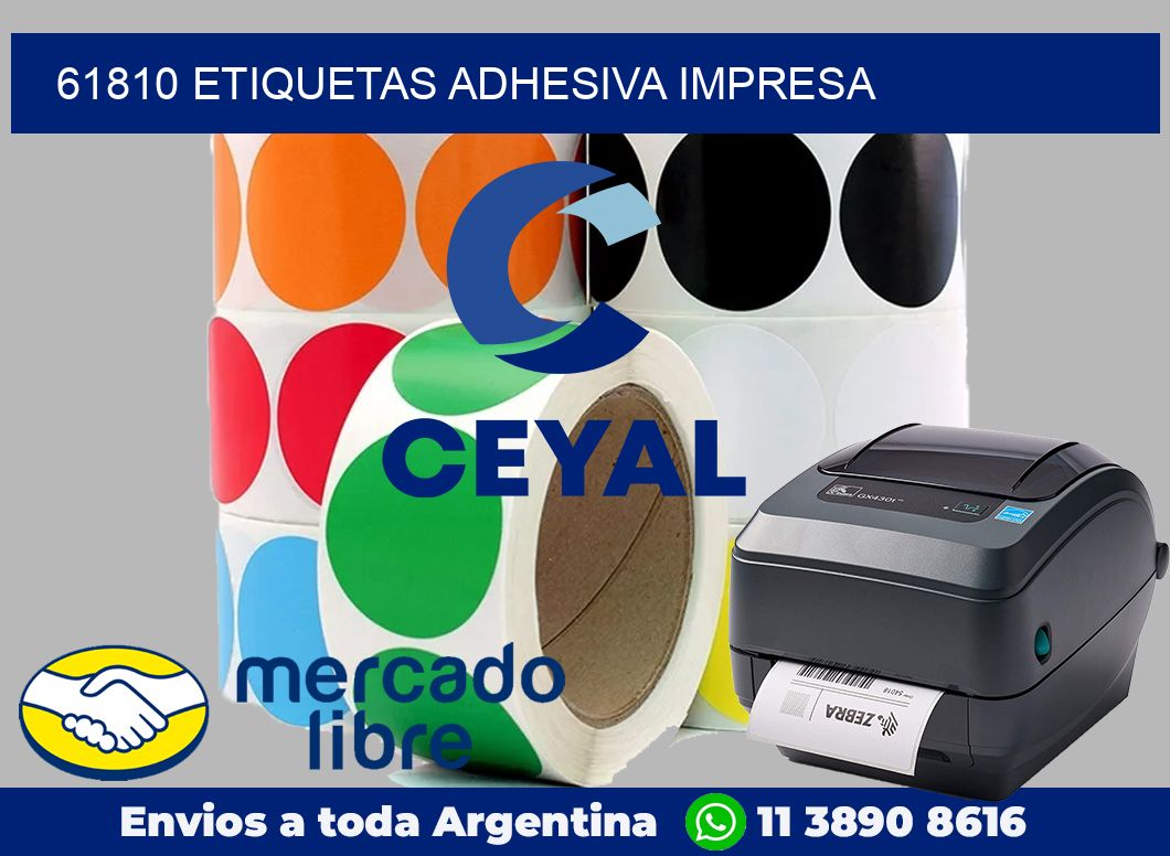 61810 etiquetas adhesiva impresa