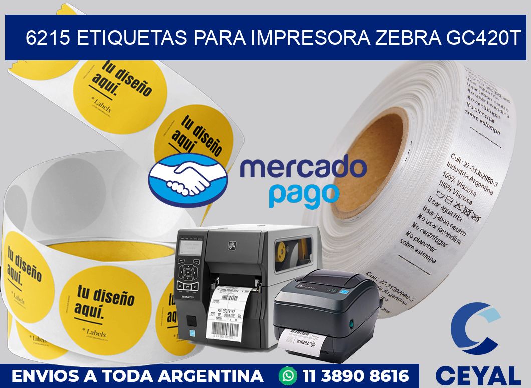 6215 etiquetas para impresora zebra GC420T